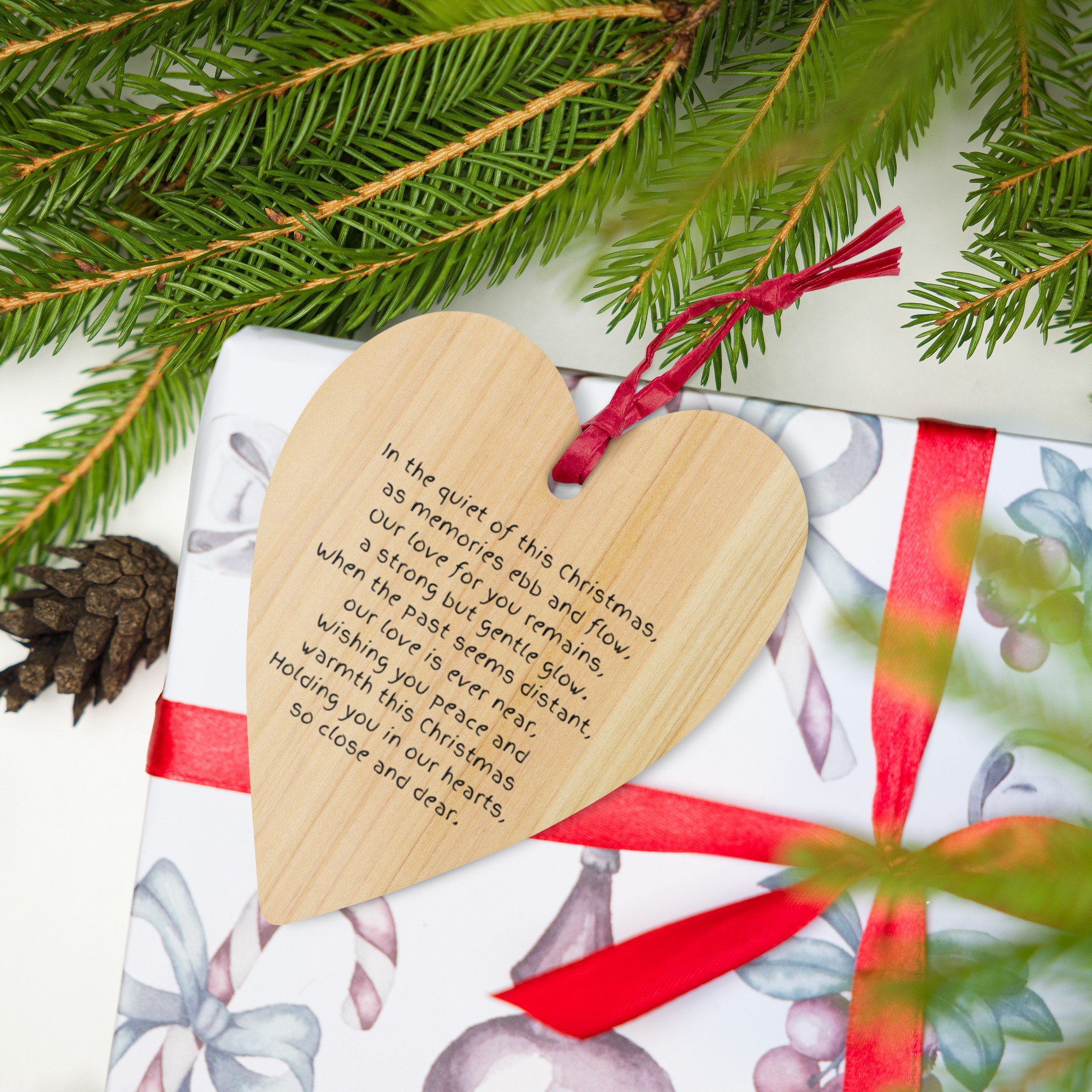 "Treasured Moments" Heart-Shaped Wooden Decoration - Dementia Direct