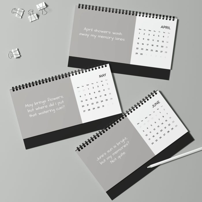 SIMPLEX DESK CALENDAR (2024 GRID) – MEMORY FOCUSED